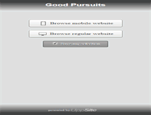 Tablet Screenshot of goodpursuits.com